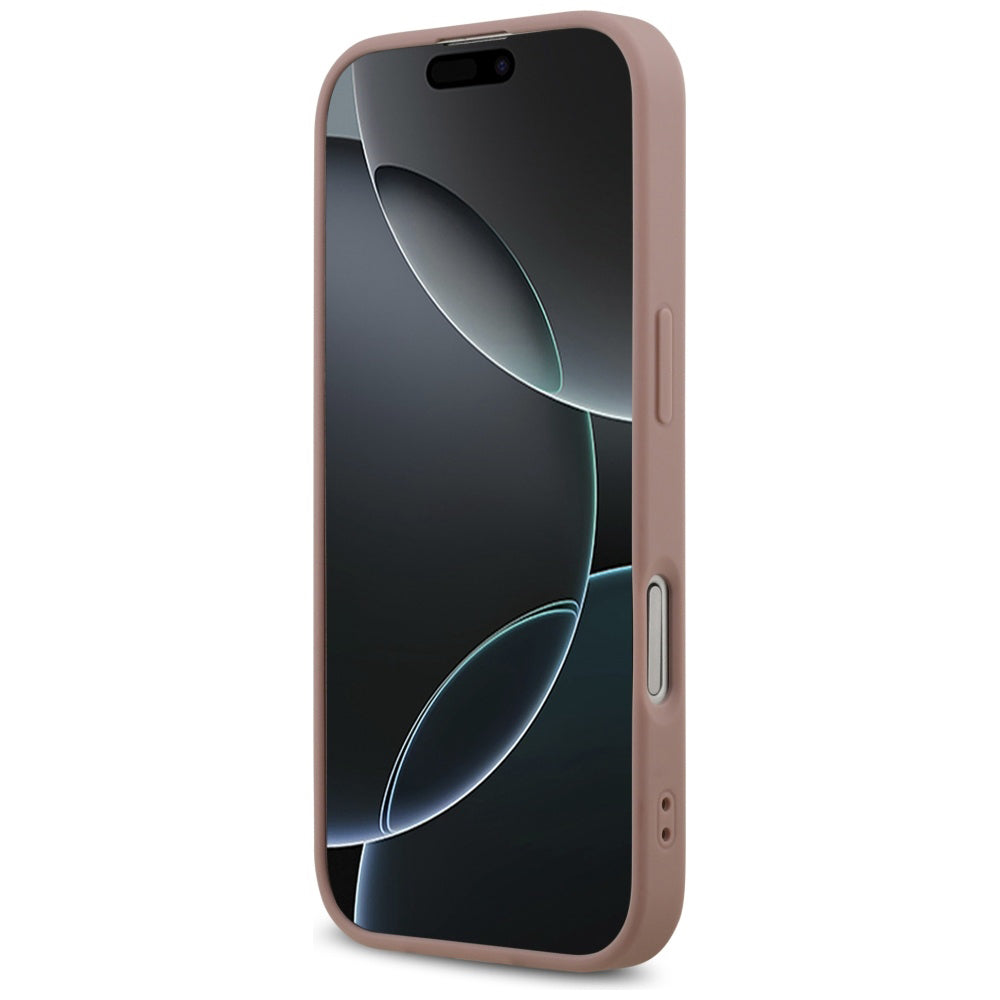 Ovitek za Apple iPhone 17, Guess, Fixed Glitter Big 4G, Roza