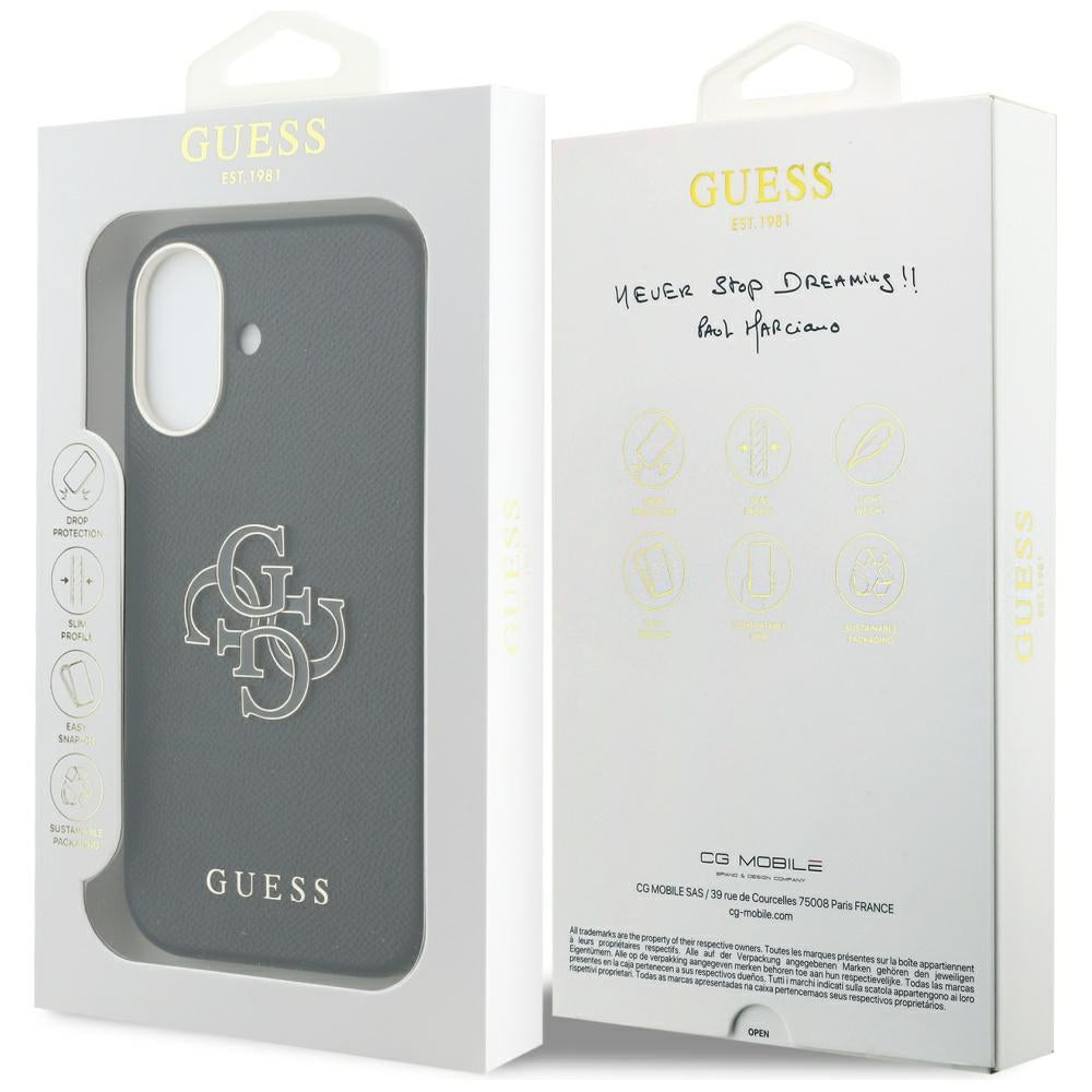 Ovitek za Apple iPhone 17, Guess, Resin Logo, Črn