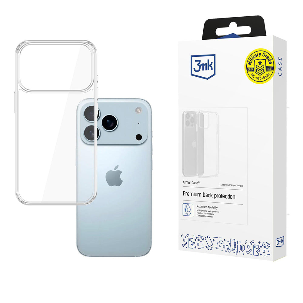 Ovitek za Apple iPhone 17 Pro, 3MK, Armor, Prozoren
