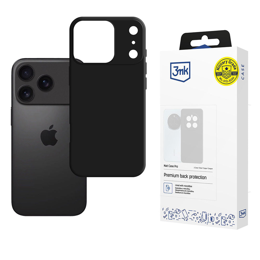 Ovitek za Apple iPhone 17 Pro, 3MK, Pro, mat črn