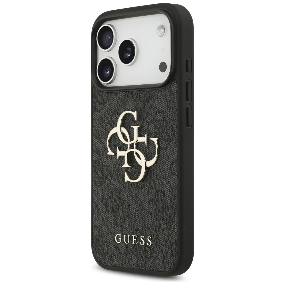 Ovitek za Apple iPhone 17 Pro, Guess, 4G Classic Logo with Strap, črn