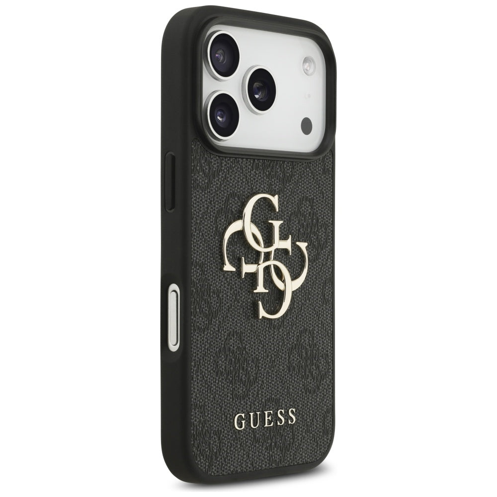 Ovitek za Apple iPhone 17 Pro, Guess, 4G Classic Logo with Strap, črn