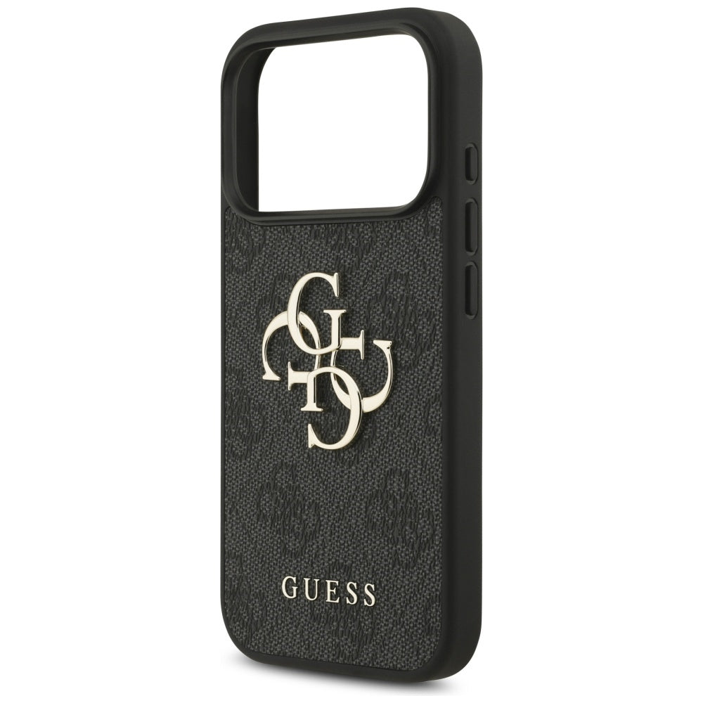 Ovitek za Apple iPhone 17 Pro, Guess, 4G Classic Logo with Strap, črn