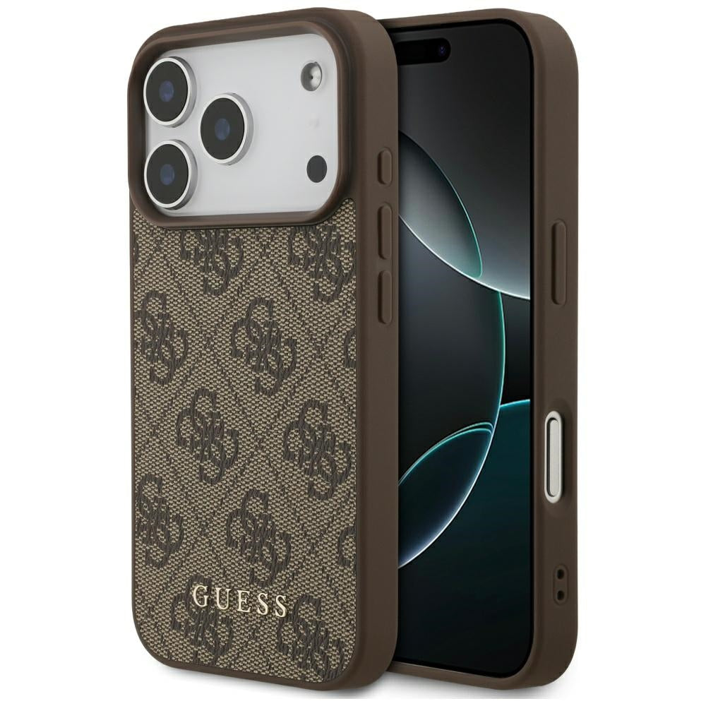 Ovitek za Apple iPhone 17 Pro, Guess, 4G Classic, rjava