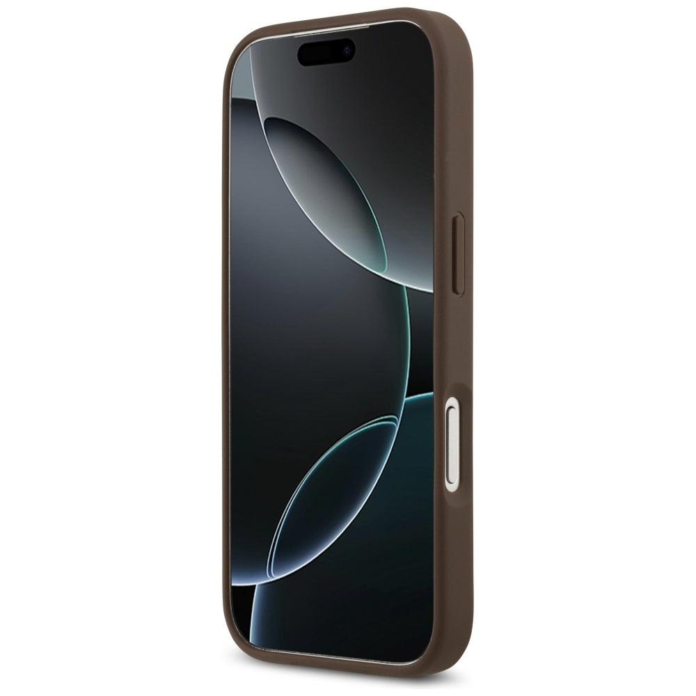 Ovitek za Apple iPhone 17 Pro, Guess, 4G Double Card Triangle, rjava
