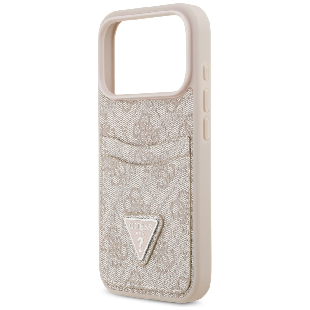 Ovitek za Apple iPhone 17 Pro, Guess, 4G Double Card Triangle, Roza