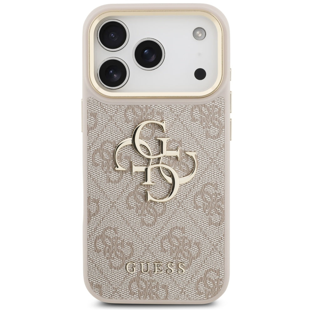 Ovitek za Apple iPhone 17 Pro, Guess, Big 4G Classic Logo with Big Strap, Roza