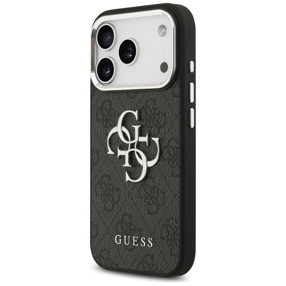 Ovitek za Apple iPhone 17 Pro, Guess, Big 4G Logo Classic, Črno Srebrn