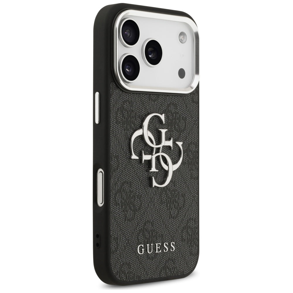 Ovitek za Apple iPhone 17 Pro, Guess, Big 4G Logo Classic, Črno Srebrn