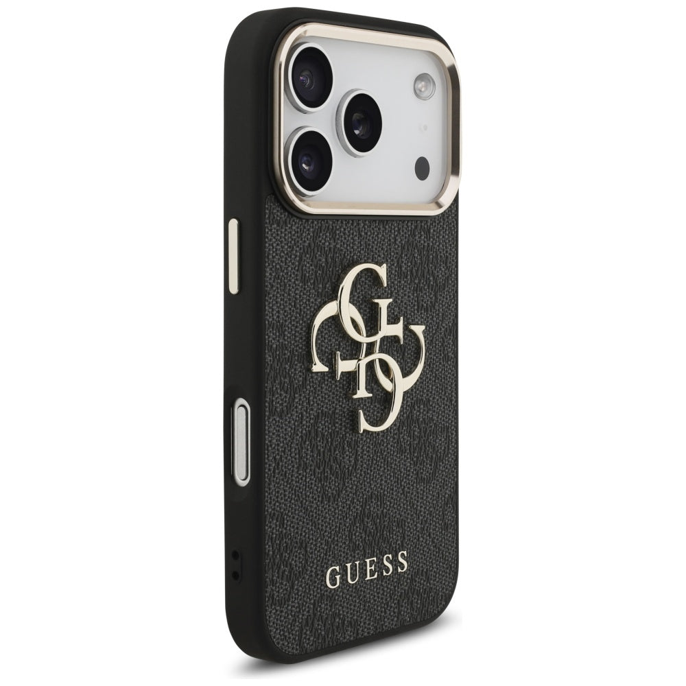 Case for Apple iPhone 17 Pro, Guess, Big 4G Logo Classic, Black Gold