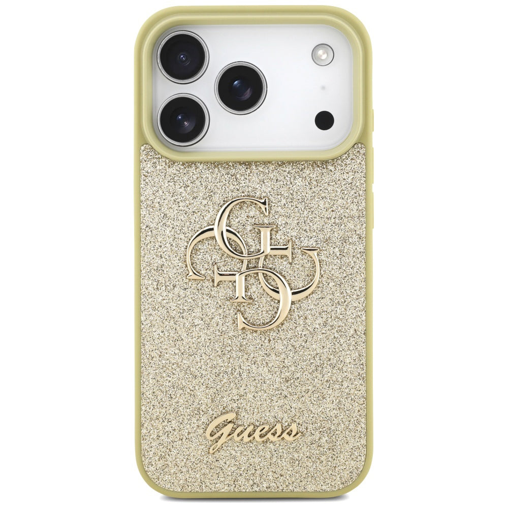 Ovitek za Apple iPhone 17 Pro, Guess, Fixed Glitter Big 4G, Zlat