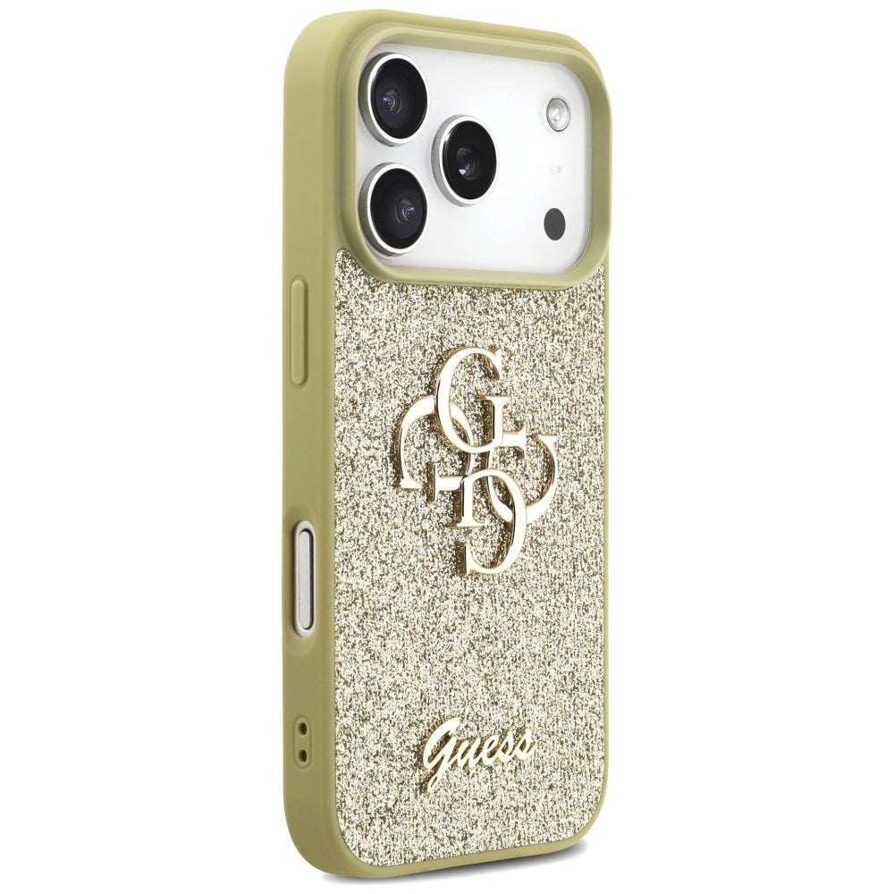 Ovitek za Apple iPhone 17 Pro, Guess, Fixed Glitter Big 4G, Zlat