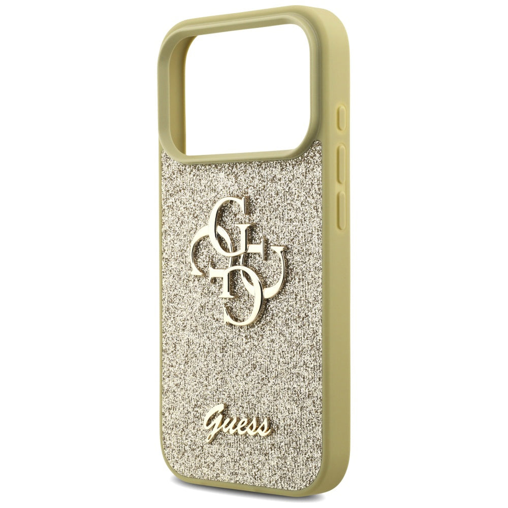 Ovitek za Apple iPhone 17 Pro, Guess, Fixed Glitter Big 4G, Zlat