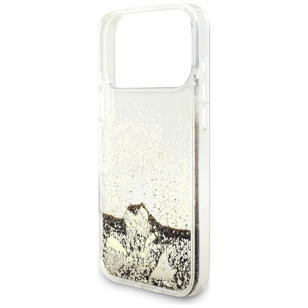 Ovitek za Apple iPhone 17 Pro, Guess, Liquid Glitter Charms, Zlata