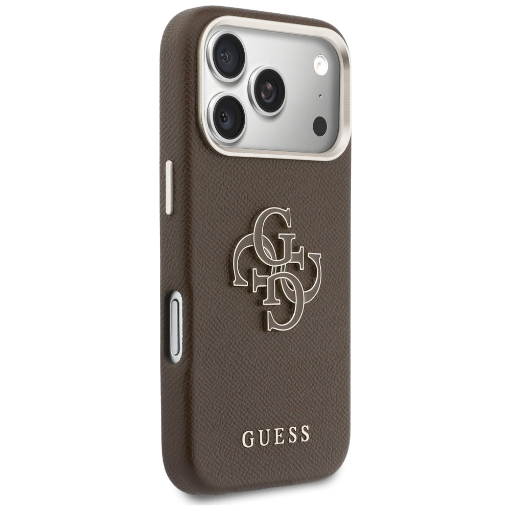 Ovitek za Apple iPhone 17 Pro, GUESS, Resin Logo, Rjava
