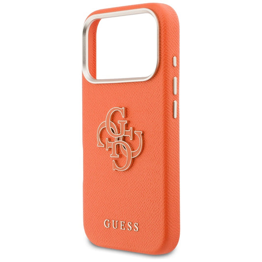 Case for Apple iPhone 17 Pro, Guess, Resin Logo, Orange
