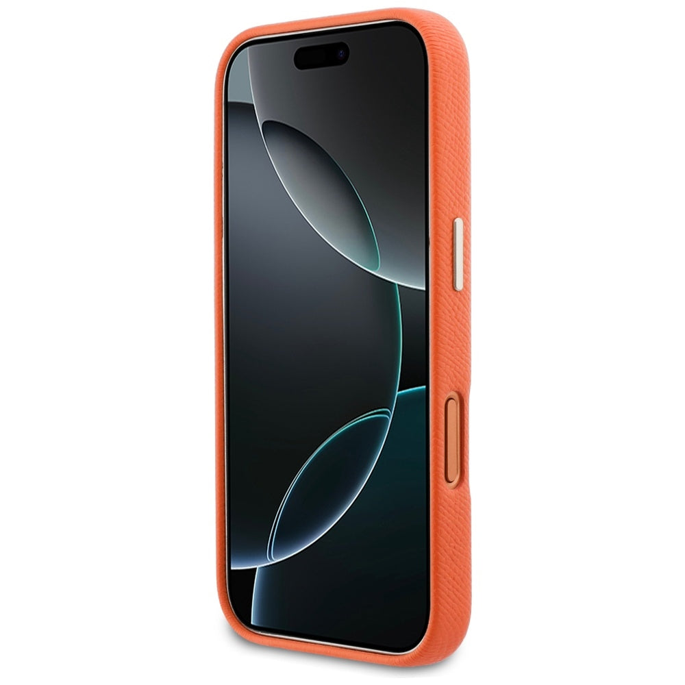 Ovitek za Apple iPhone 17 Pro, Guess, Resin Logo, Oranžen
