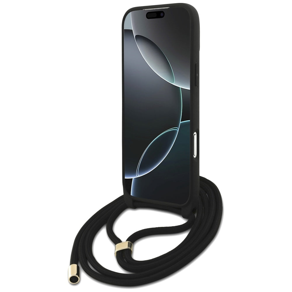Ovitek za Apple iPhone 17 Pro Max, Guess, 4G CBDY Big Logo with Cord Strap, rjava
