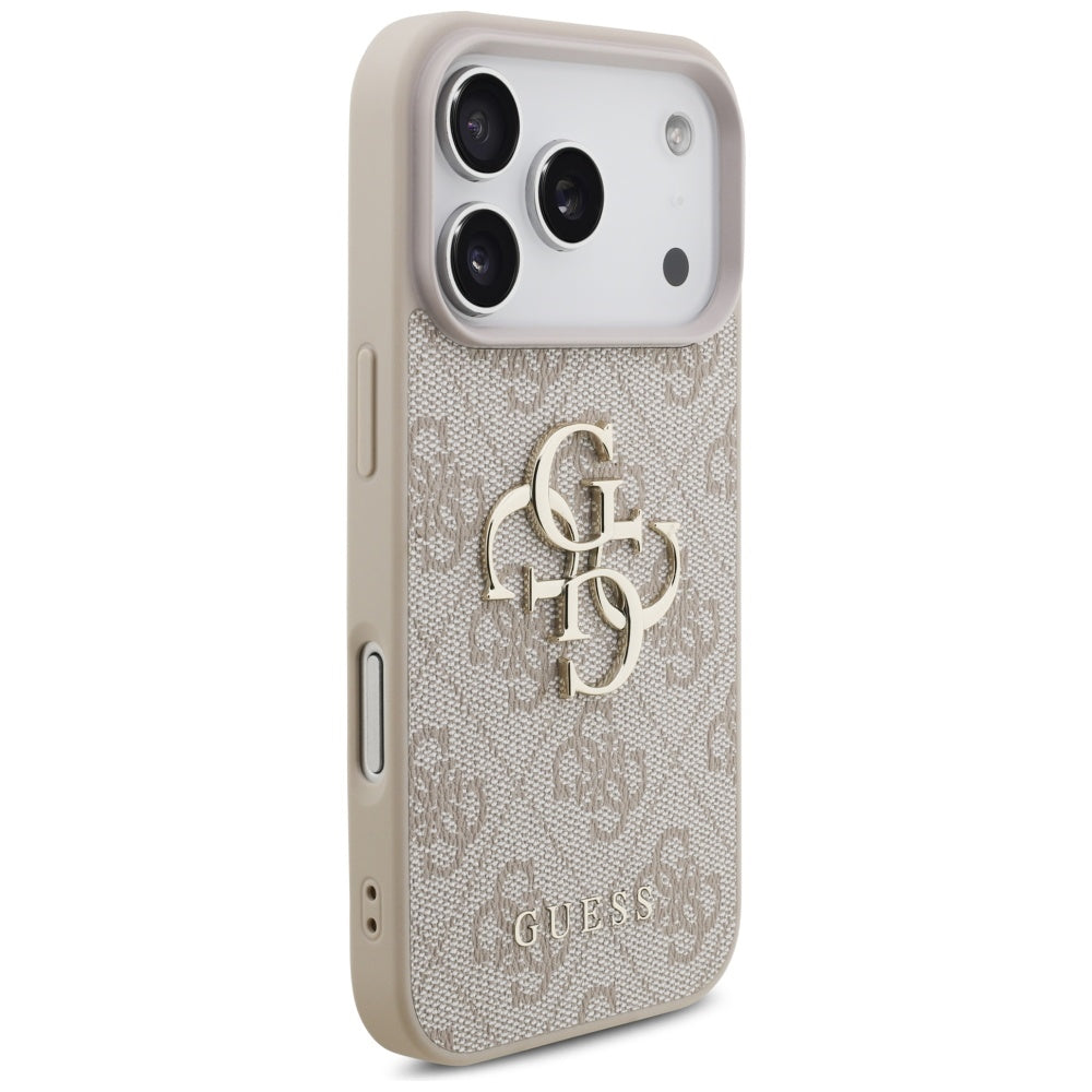 Ovitek za Apple iPhone 17 Pro Max, Guess, 4G Classic Logo with Strap, Roza