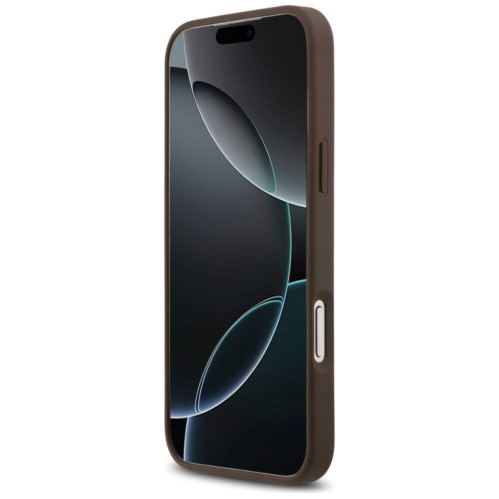 Ovitek za Apple iPhone 17 Pro Max, Guess, 4G Double Card Triangle, rjava