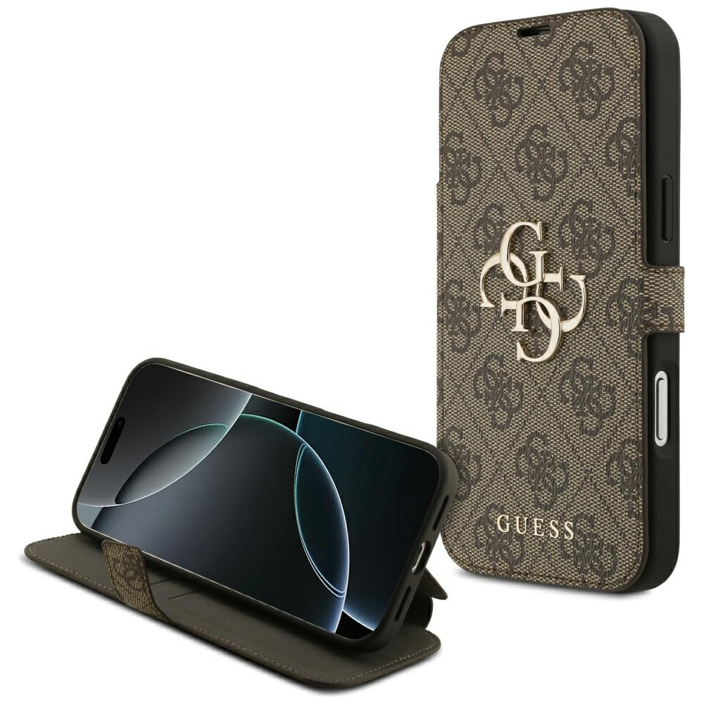 Ovitek za Apple iPhone 17 Pro Max, Guess, 4G Metal Logo, rjava