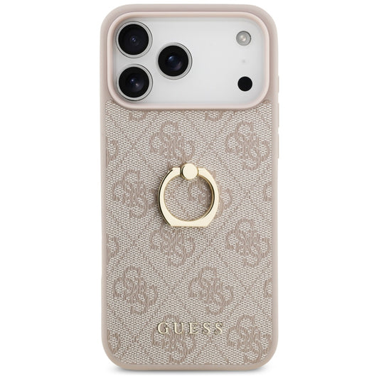 Ovitek za Apple iPhone 17 Pro Max, Guess, 4G Ring Stand, rjava