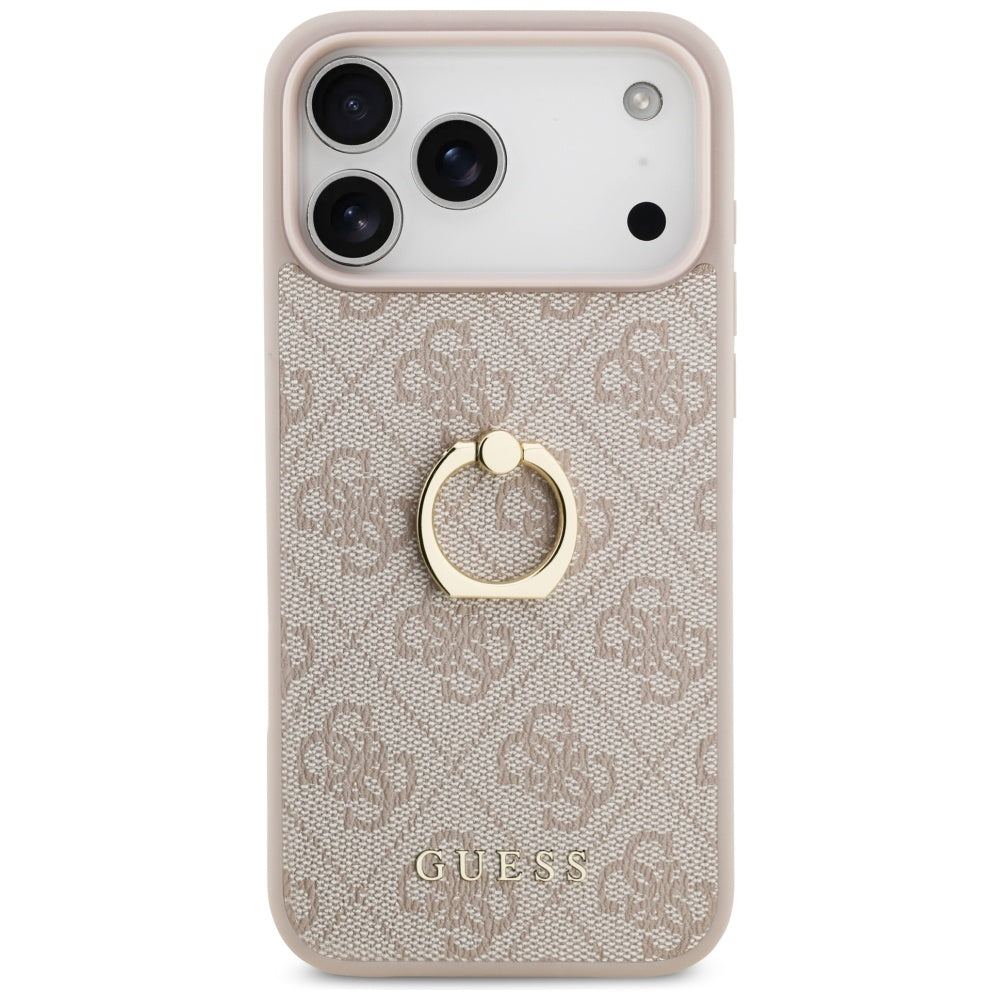 Ovitek za Apple iPhone 17 Pro Max, Guess, 4G Ring Stand, Roza