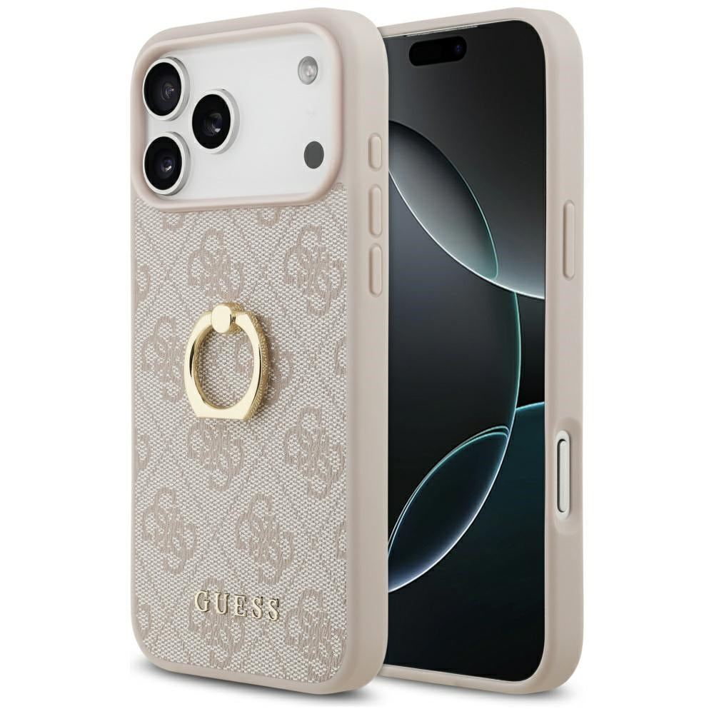 Ovitek za Apple iPhone 17 Pro Max, Guess, 4G Ring Stand, Roza