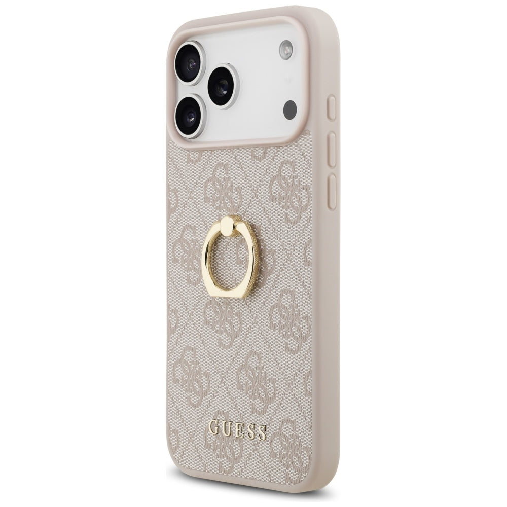 Ovitek za Apple iPhone 17 Pro Max, Guess, 4G Ring Stand, Roza