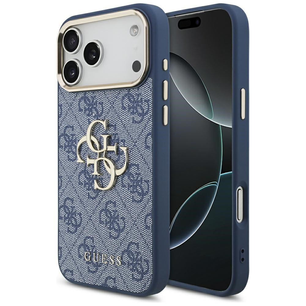 Ovitek za Apple iPhone 17 Pro Max, Guess, Big 4G Logo Classic, Zlato modra