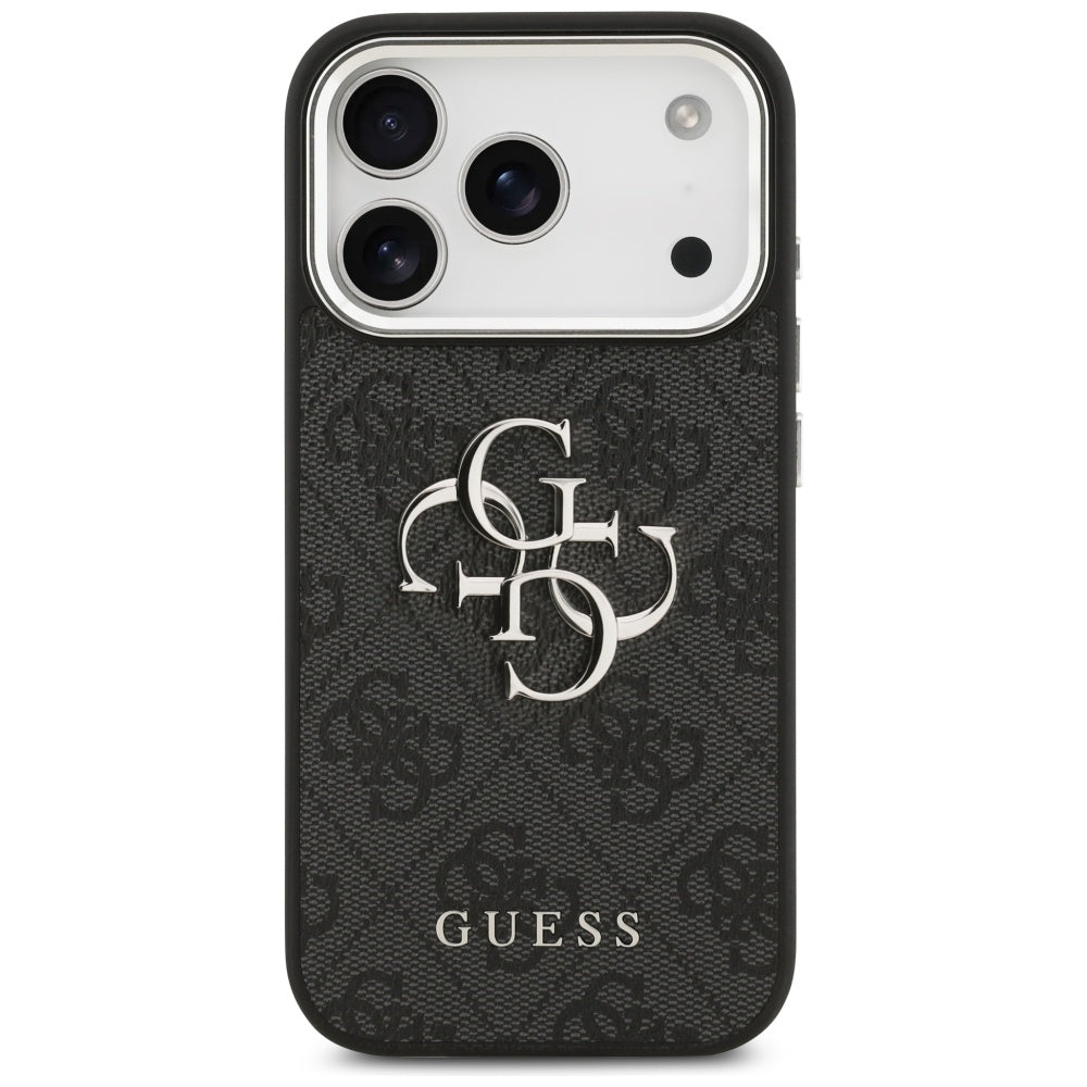 Ovitek za Apple iPhone 17 Pro Max, Guess, Big 4G Logo Classic, Črno Srebrn