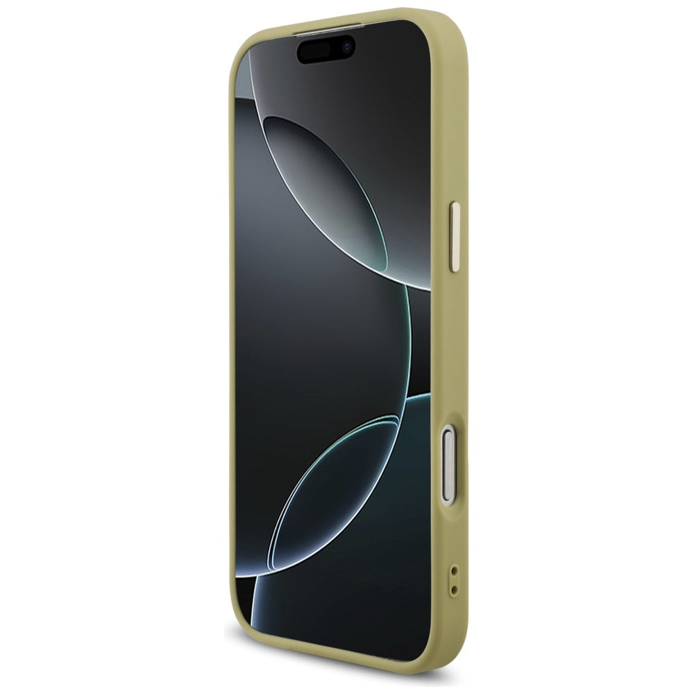 Case for Apple iPhone 17 Pro Max, Guess, Fixed Glitter Big 4G Metal Frame, Gold