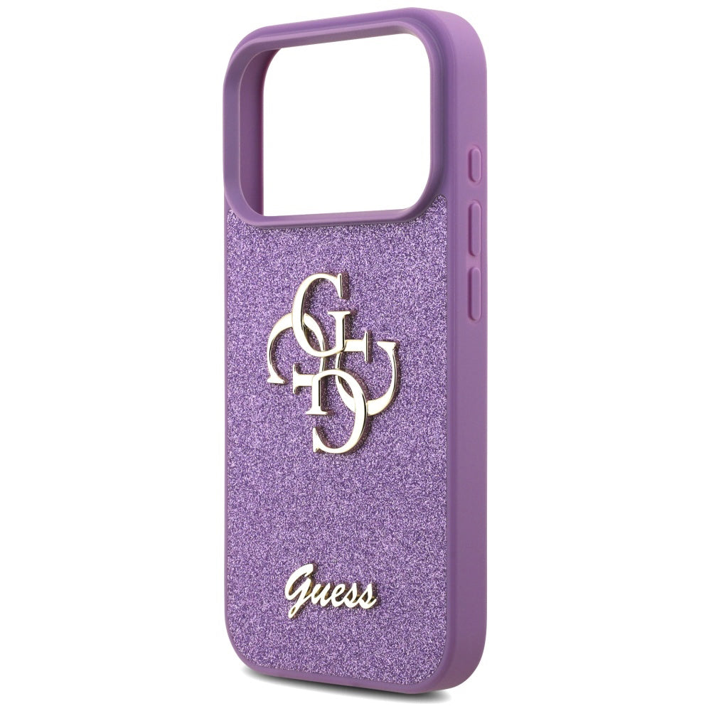 Ovitek za Apple iPhone 17 Pro Max, Guess, Fixed Glitter Big 4G, Vijolična