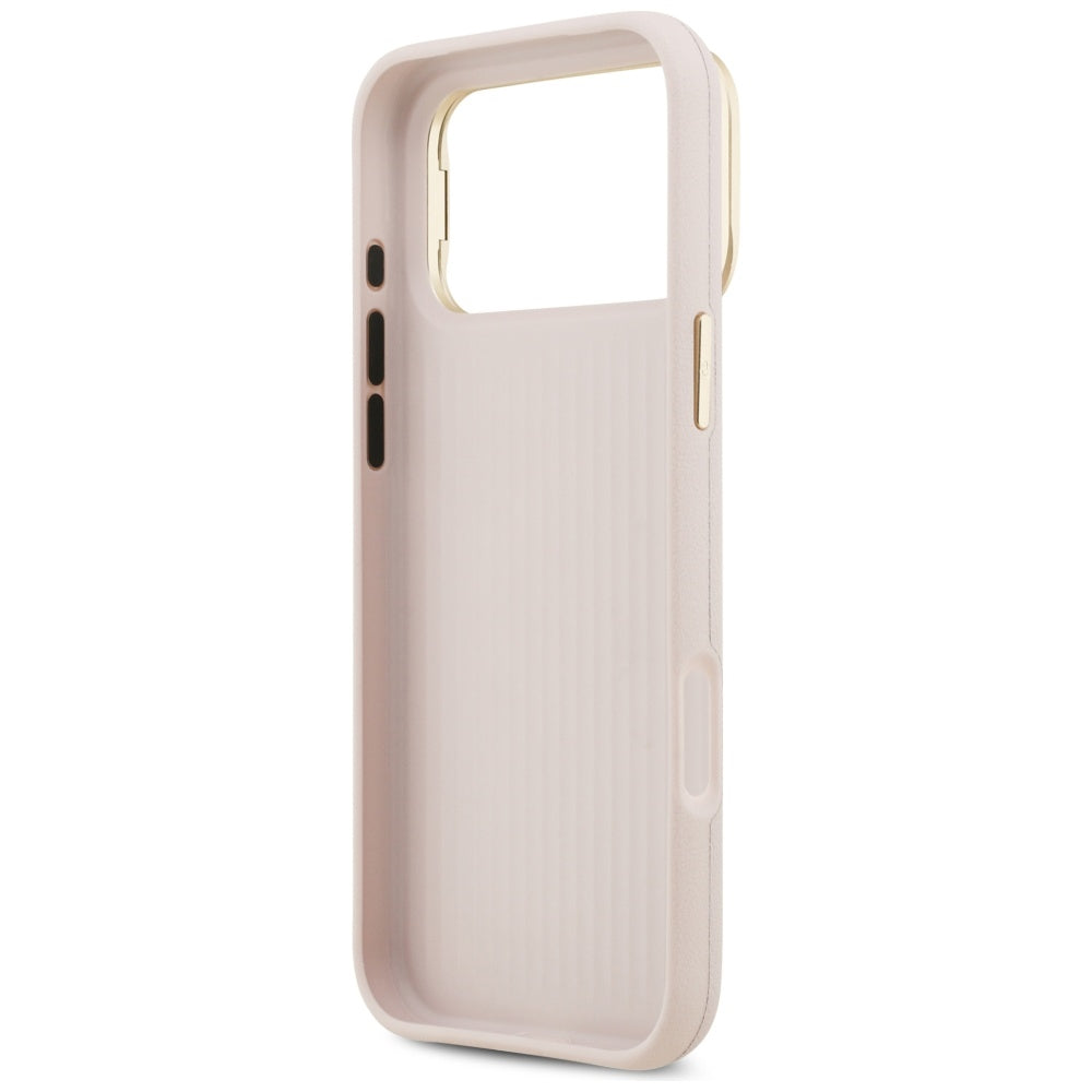 Ovitek za Apple iPhone 17 Pro Max, Guess, Grained Big 4G Stand Camera, Roza
