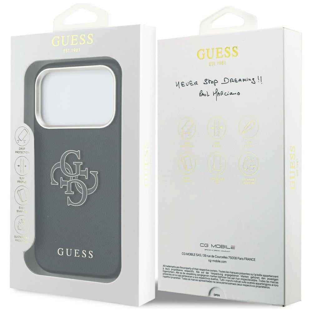 Ovitek za Apple iPhone 17 Pro Max, Guess, Resin Logo, Črna