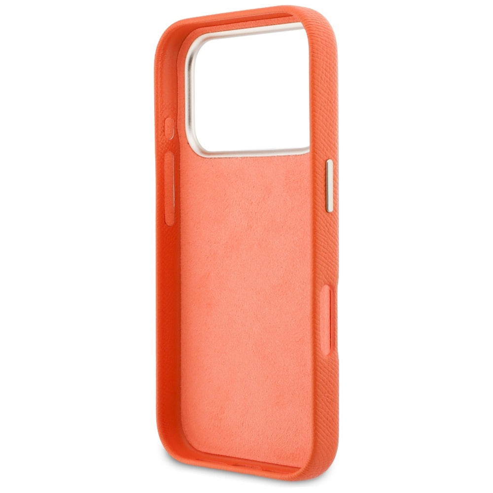 Ovitek za Apple iPhone 17 Pro Max, GUESS, Resin Logo, Oranžen