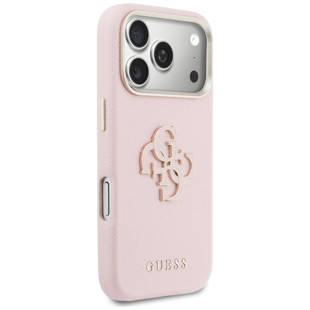 Ovitek za Apple iPhone 17 Pro Max, Guess, Resin Logo, Roza