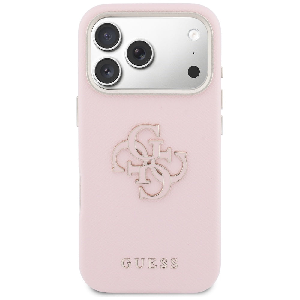 Ovitek za Apple iPhone 17 Pro Max, Guess, Resin Logo, Roza