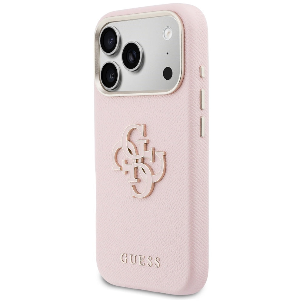 Ovitek za Apple iPhone 17 Pro Max, Guess, Resin Logo, Roza