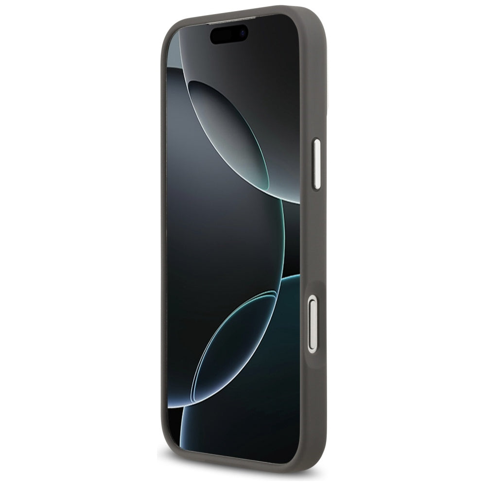 Ovitek za Apple iPhone 17 Pro Max, Karl Lagerfeld, Grained Karl & Choupette's Heads Pins and Logo, Siv