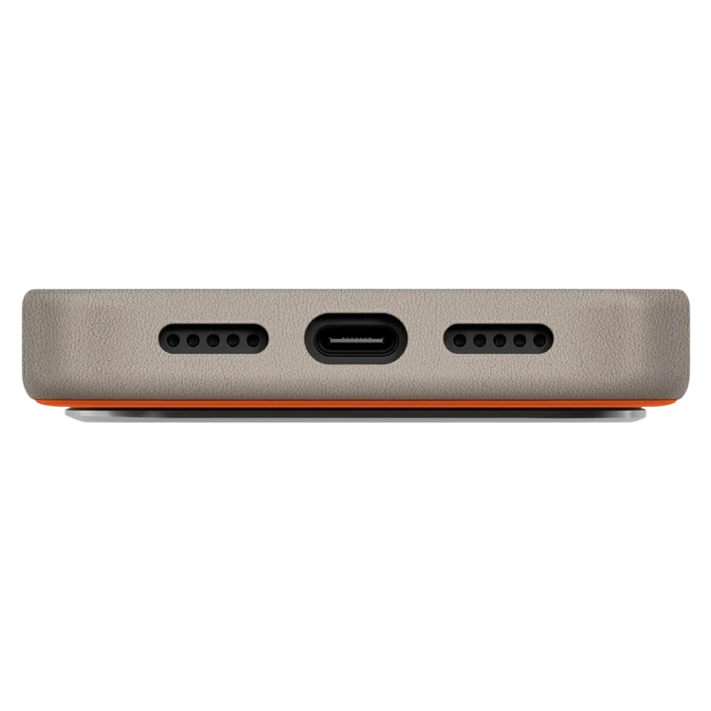 Ovitek za Apple iPhone 17 Pro, UNIQ, Lyden Leatherette, Bež Oranžna