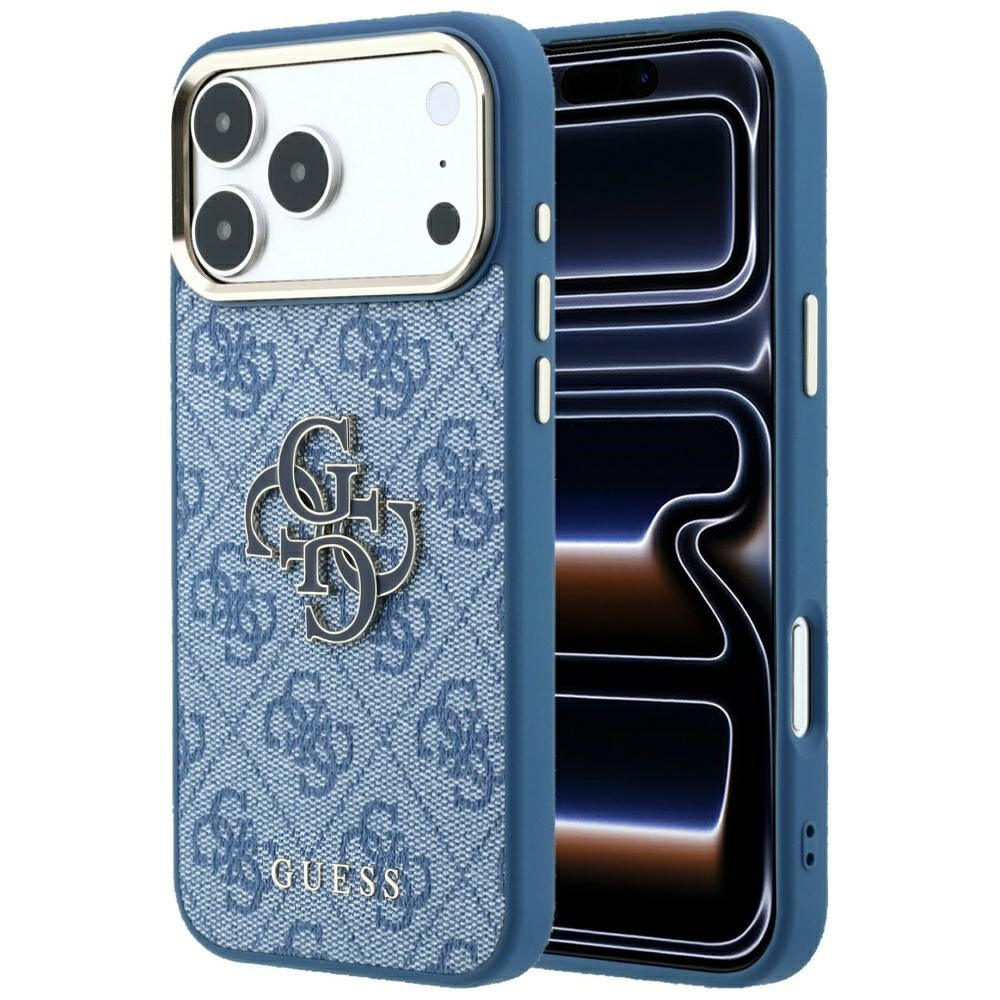 Ovitek za Apple iPhone 18 Pro / 17 Pro, Guess, 4G Big Resin Logo, Modra