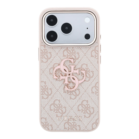 Ovitek za Apple iPhone 18 Pro / 17 Pro, Guess, 4G Big Resin Logo, Roza