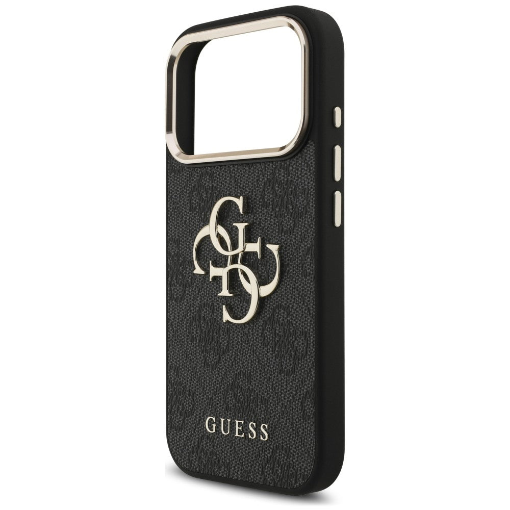 Ovitek za Apple iPhone 18 Pro / 17 Pro, Guess, 4G Classic Logo z naramničkom, Črno zlata