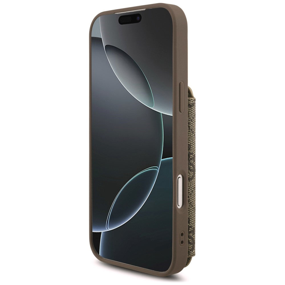 Ovitek za Apple iPhone 18 Pro / 17 Pro, Guess, 4G Crossbody Cardslot, rjav