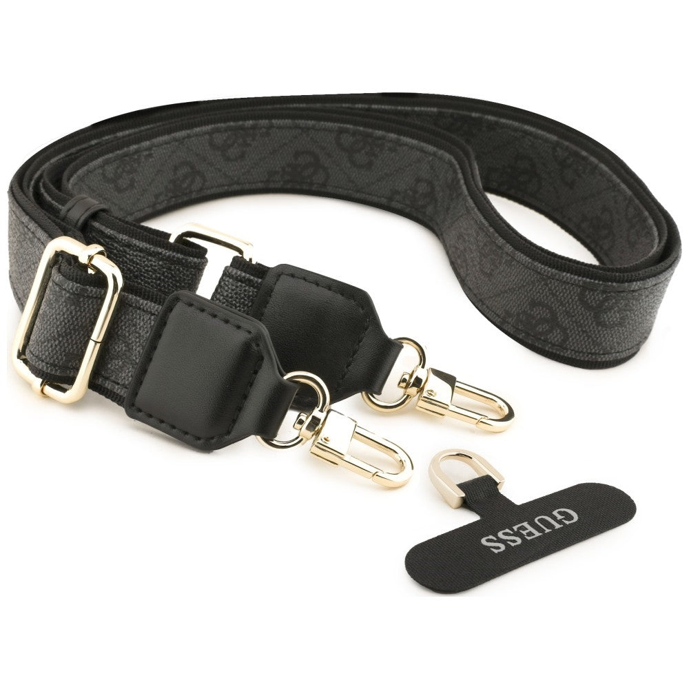 Ovitek za Apple iPhone 18 Pro / 17 Pro, Guess, Big 4G Classic Logo & Big Strap Metal Buttons, črn