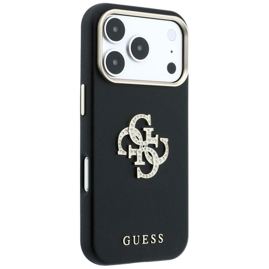 Ovitek za Apple iPhone 18 Pro / 17 Pro, Guess, Smooth Big Strass Logo, Črn