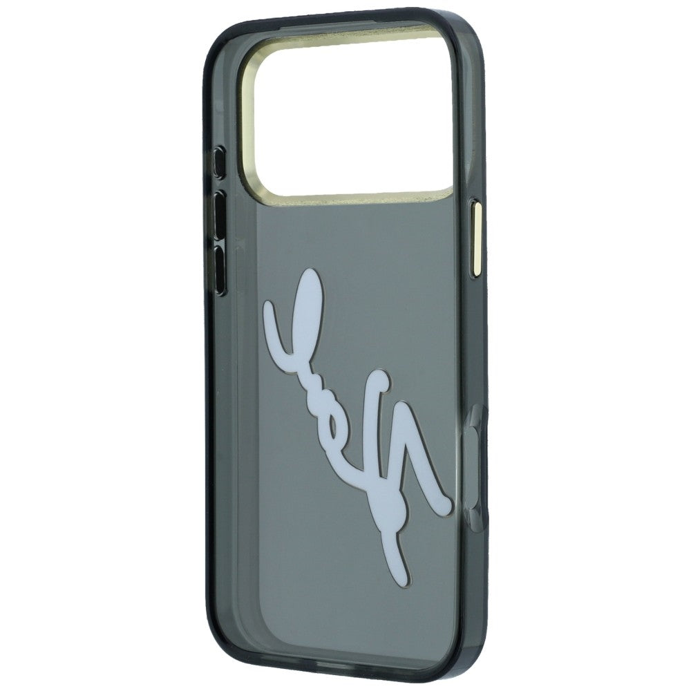 Case for Apple iPhone 18 Pro / 17 Pro, Karl Lagerfeld, IML Big Signature Resin Logo and Metal Frame, Black