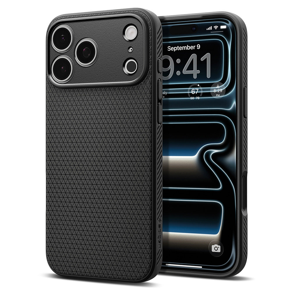 Ovitek za Apple iPhone 18 Pro / 17 Pro, Spigen, Liquid Air, mat črn ACS12149