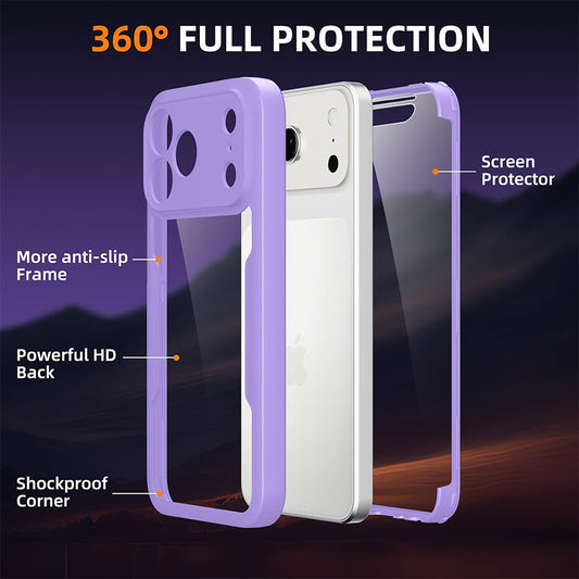 Ovitek za Apple iPhone 18 Pro / 17 Pro, Techsuit, ColorVerse 360, Vijolična